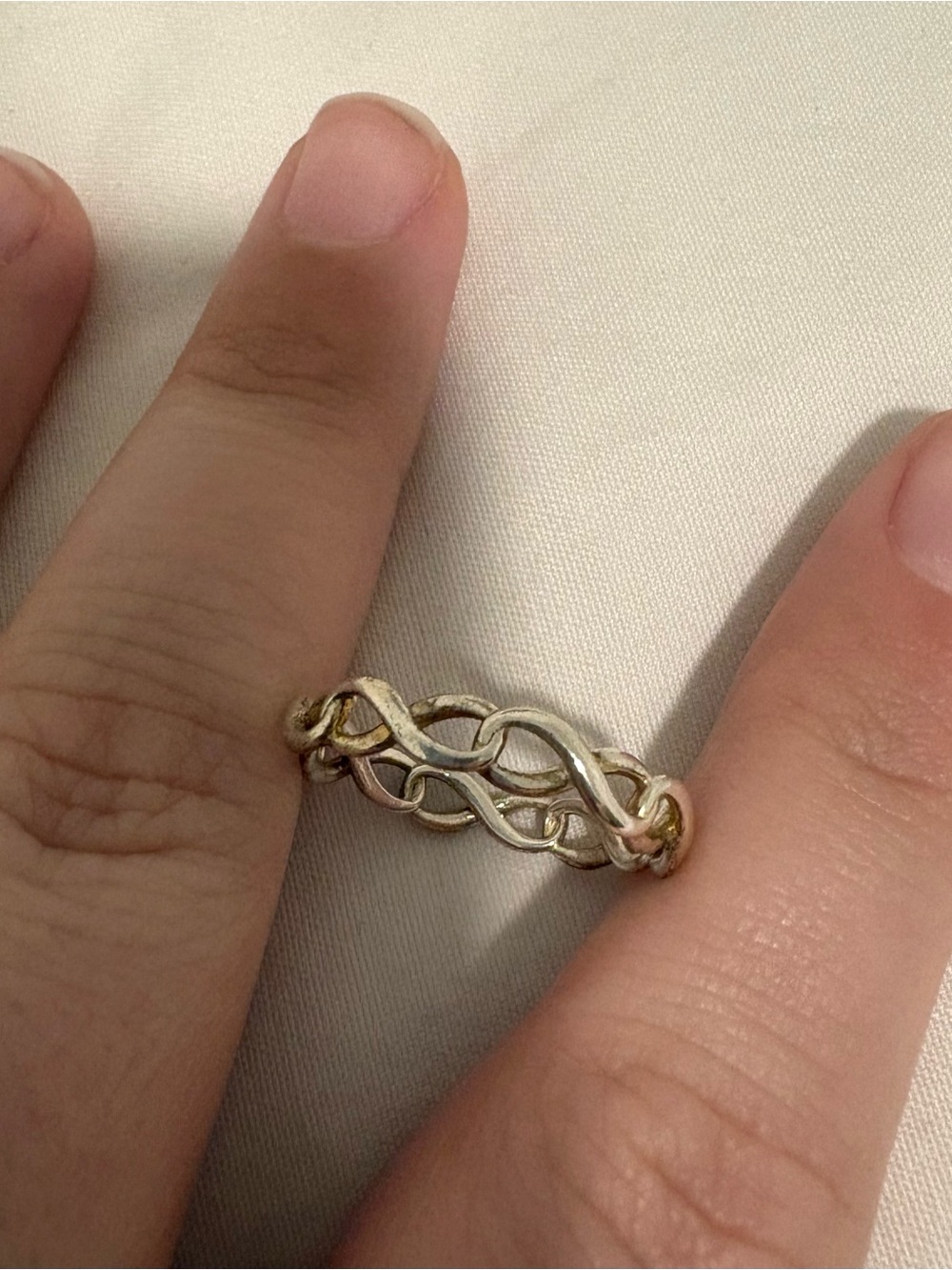Tiffany & Co Silver Infinity Ring Size 8 - Picture 3 of 4